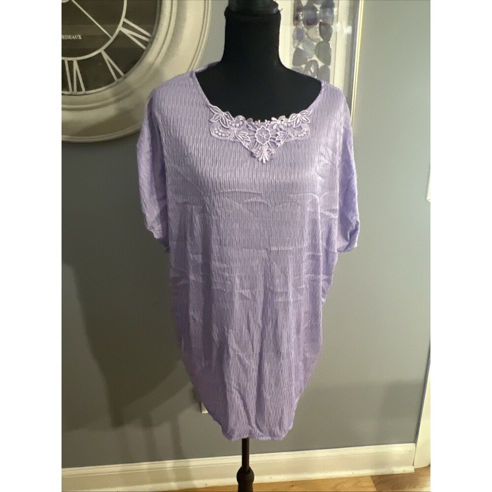 J E Sportswear Blouse Lilac Purple Size 2XL